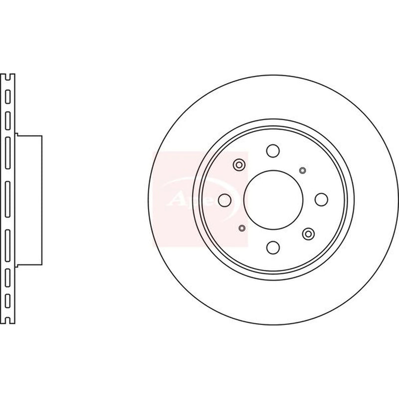 Apec 2 x Vented Brake Discs DSK3066