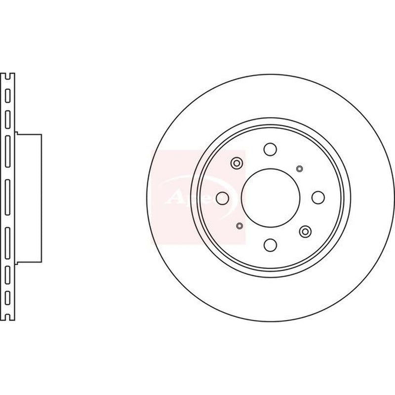Apec 2 x Vented Brake Discs DSK3066