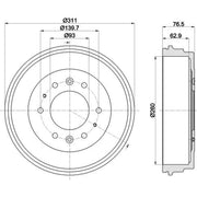 Mintex Brake Drum Assembly Rear MBD335