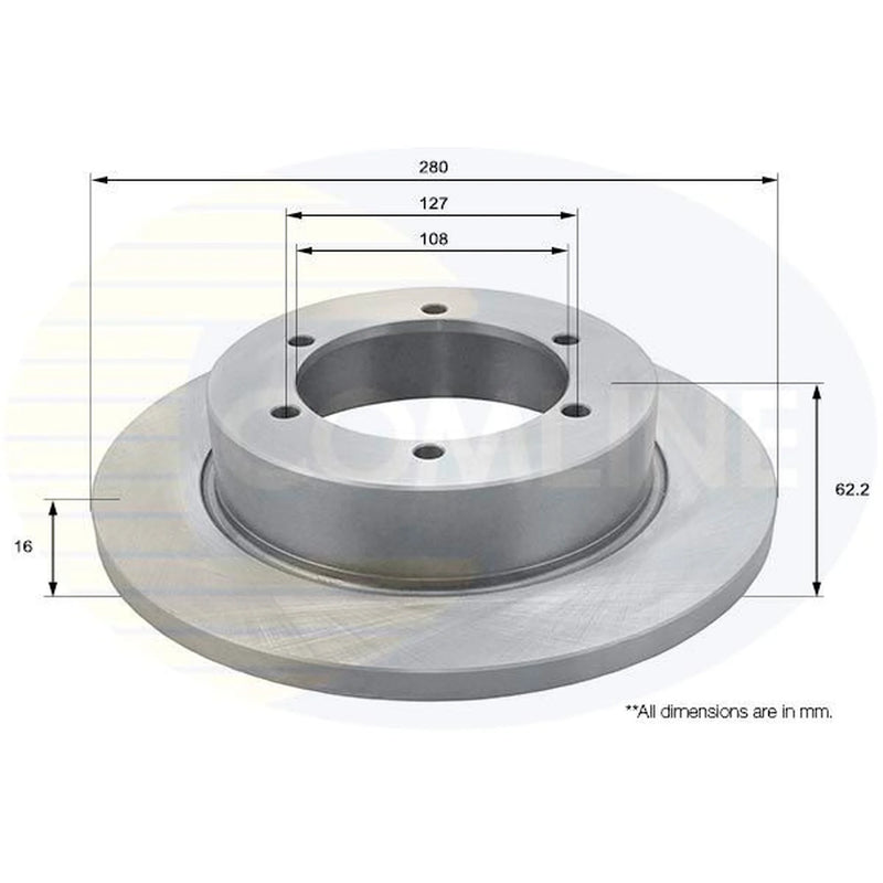 Comline 2 x Solid Rear Brake Discs ADC0288