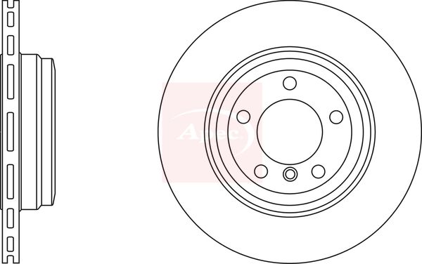 Apec 2 x Brake Disc Set Vented