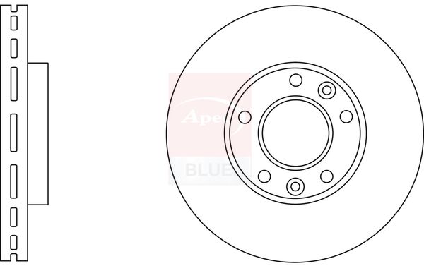 Apec 2 x Brake Disc Set Vented