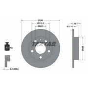 Textar 2 x Solid Rear Brake Discs 92106203