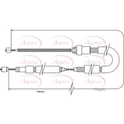 Apec Handbrake Cable Left Rear CAB1090
