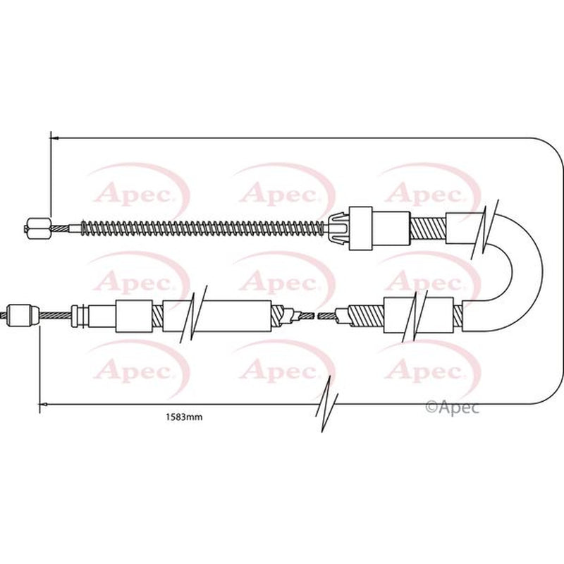 Apec Handbrake Cable Left Rear CAB1090