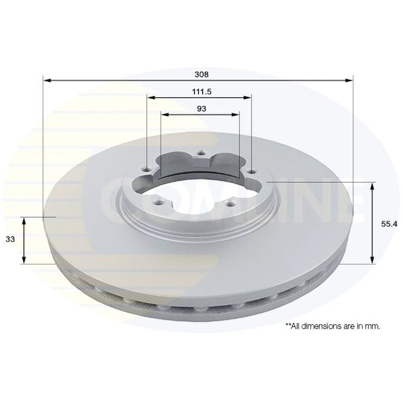 Comline 2 x Front Brake Discs ADC1267V