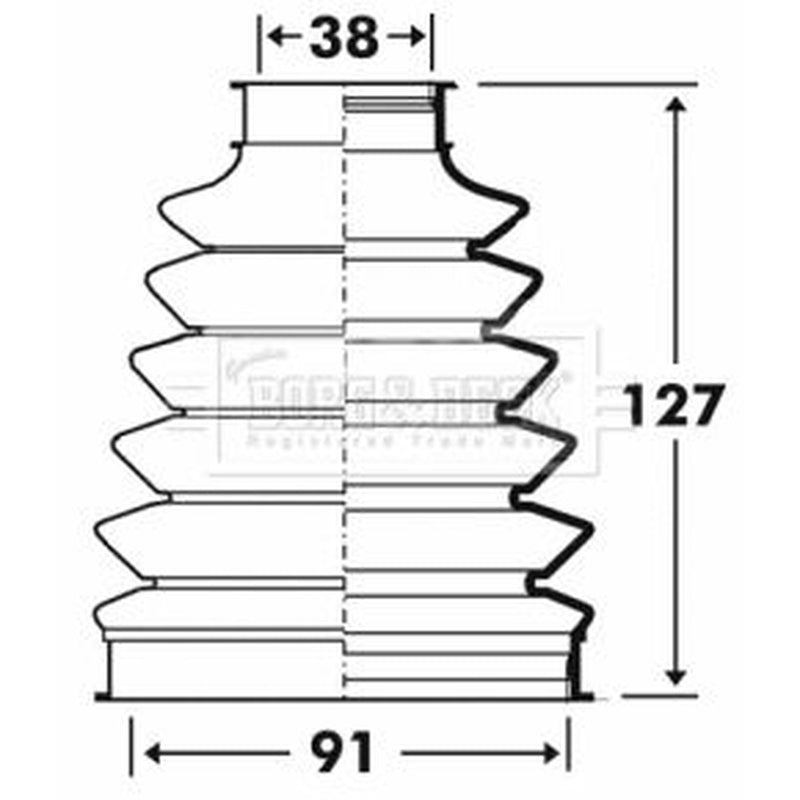 Borg & Beck Drive Shaft Bellow Kit Front Left Thermoplast BCB6102