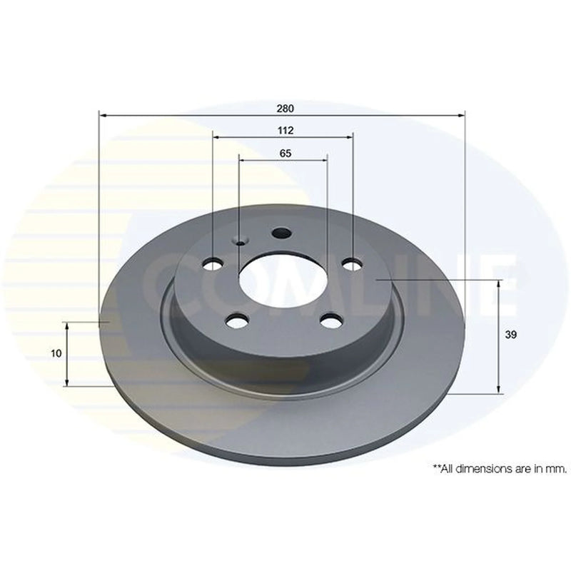 Comline 2 x Solid Rear Brake Discs ADC5356