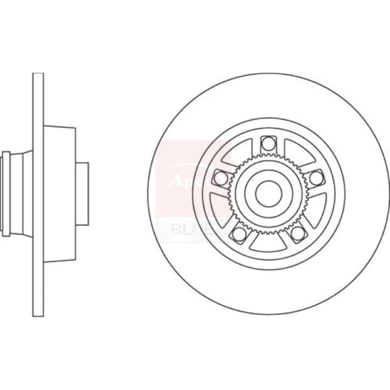Apec 2 x Solid Rear Brake Discs SDK6479