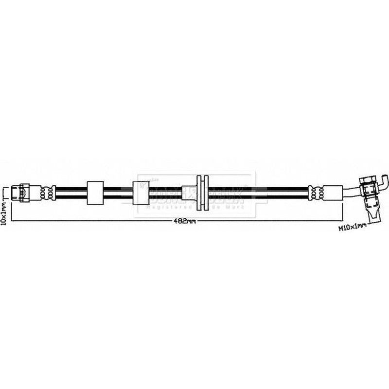 Borg & Beck Brake Hydraulic Hose Line Front Left BBH8526