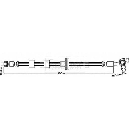 Borg & Beck Brake Hydraulic Hose Line Front Left BBH8526