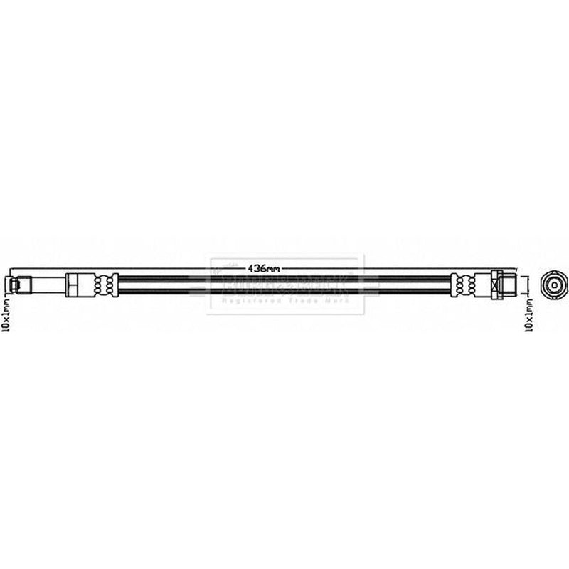 Borg & Beck Brake Hydraulic Hose Line Rear Left BBH8447