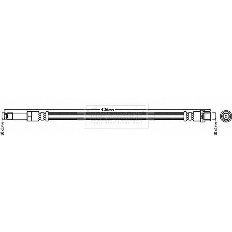 Borg & Beck Brake Hydraulic Hose Line Rear Left BBH8447