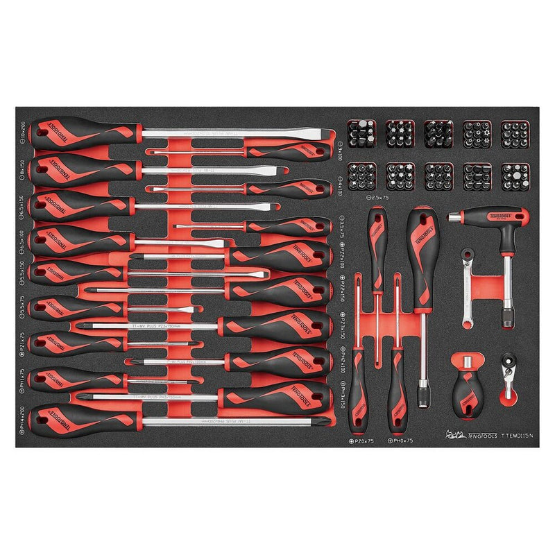 Teng Tools Screwdriver Set FOAM4X4 115 Pieces