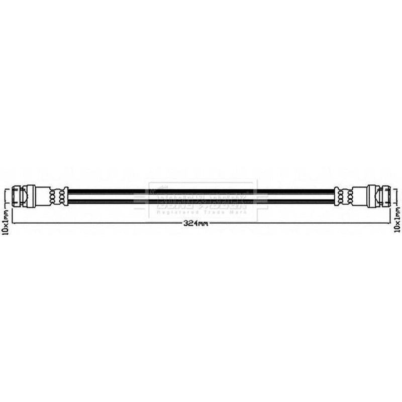 Borg & Beck Brake Hydraulic Hose Line Rear Left BBH8660