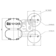 Febi Air Suspension Bellow 160mm Rear 101268
