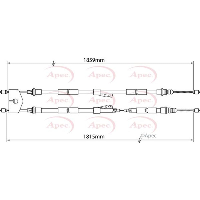 Apec Handbrake Cable Left Rear CAB1507