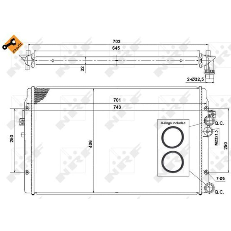 NRF Engine Radiator 58334