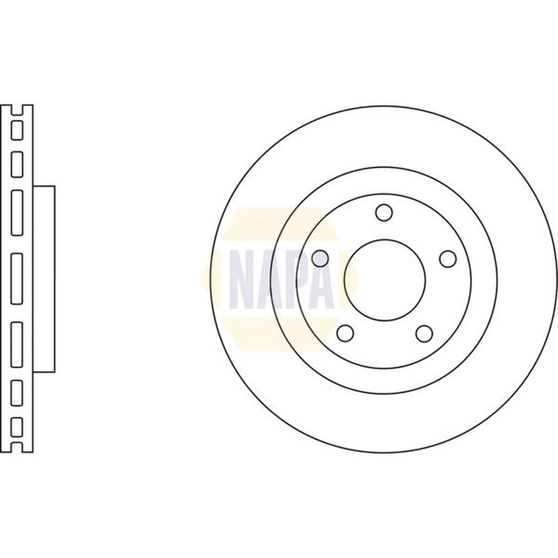 NAPA 2 x Vented Front Brake Discs NBD5198
