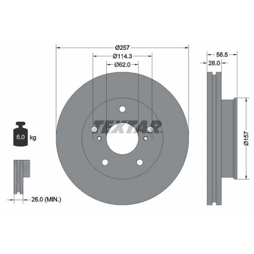 Textar 2 x Front Brake Discs 92236003