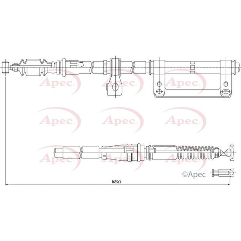 Apec Handbrake Cable Left Rear CAB1249