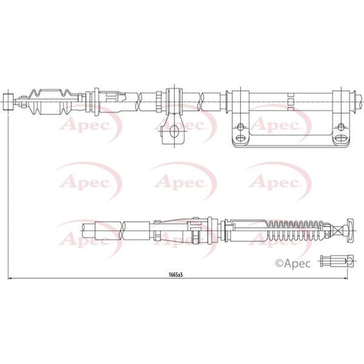 Apec Handbrake Cable Left Rear CAB1249