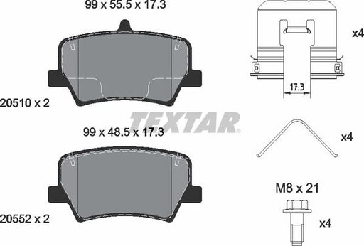 TEXTAR 2051001 Brake Pad Set Rear With Brake Caliper Screws Fits Volvo XC40 TEXTAR - Town Parts