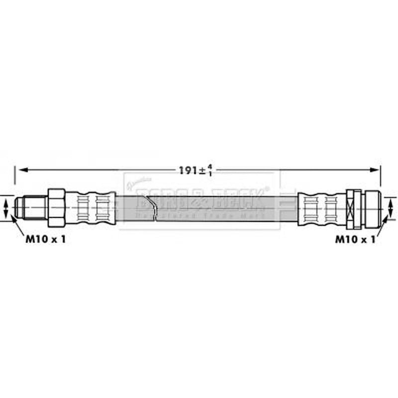 Borg & Beck Brake Hydraulic Hose Line Rear Left BBH6979
