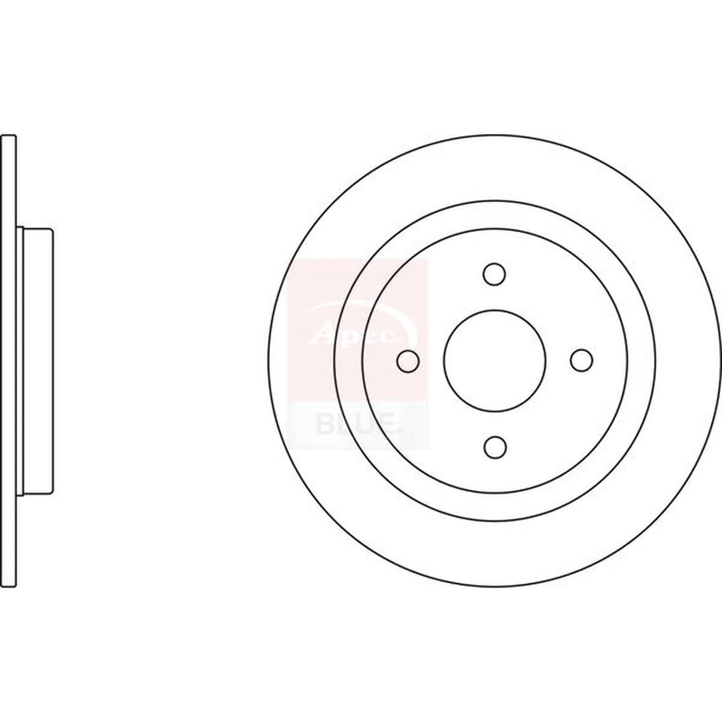 Apec 2 x Solid Rear Brake Discs SDK6449