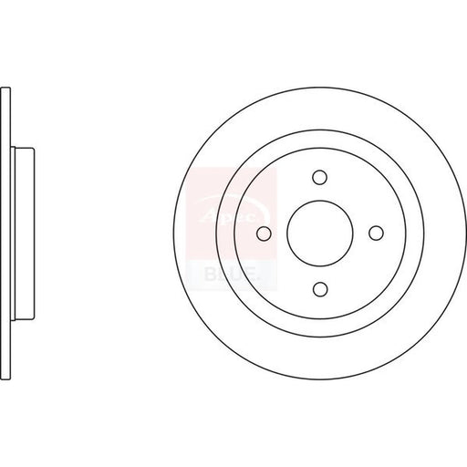 Apec 2 x Solid Rear Brake Discs SDK6449