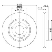 DON 2 x Internally Vented Front Brake Discs PCD11192