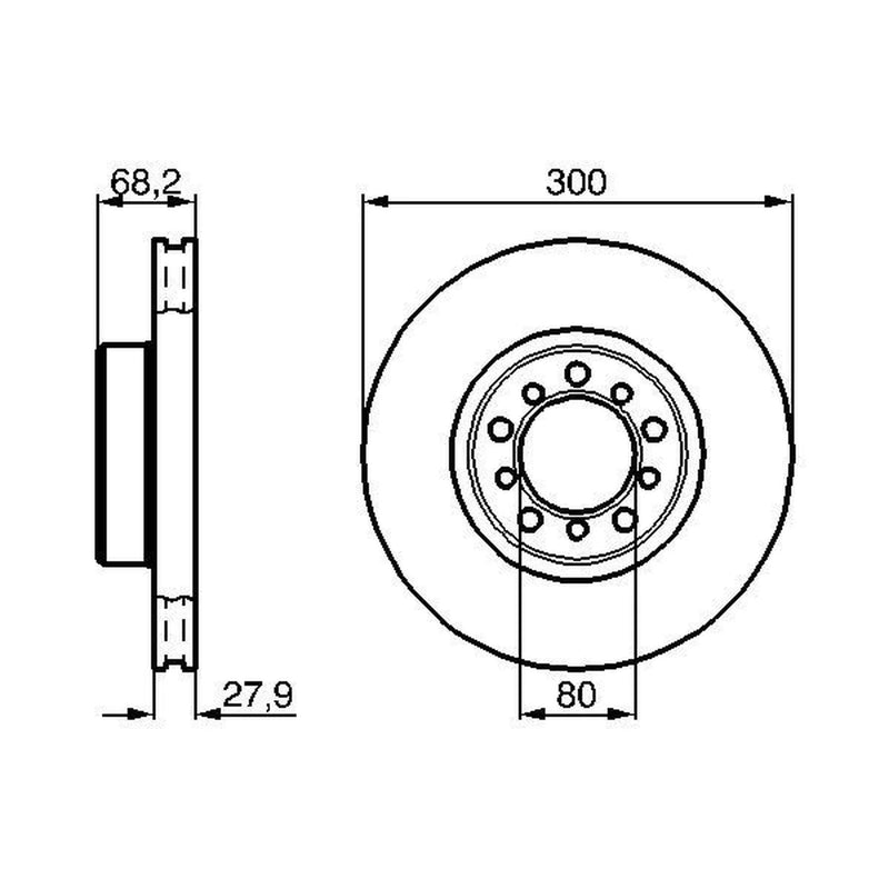 Bosch 2 x Vented Front Brake Discs 0 986 478 197