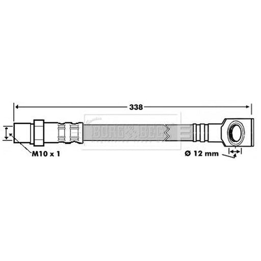 Borg & Beck Brake Hydraulic Hose Line Rear Left BBH7125