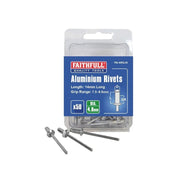 Faithfull Aluminium Rivets 4.8 x 14mm Long Pre-Pack of 50 - FAIAR5L50