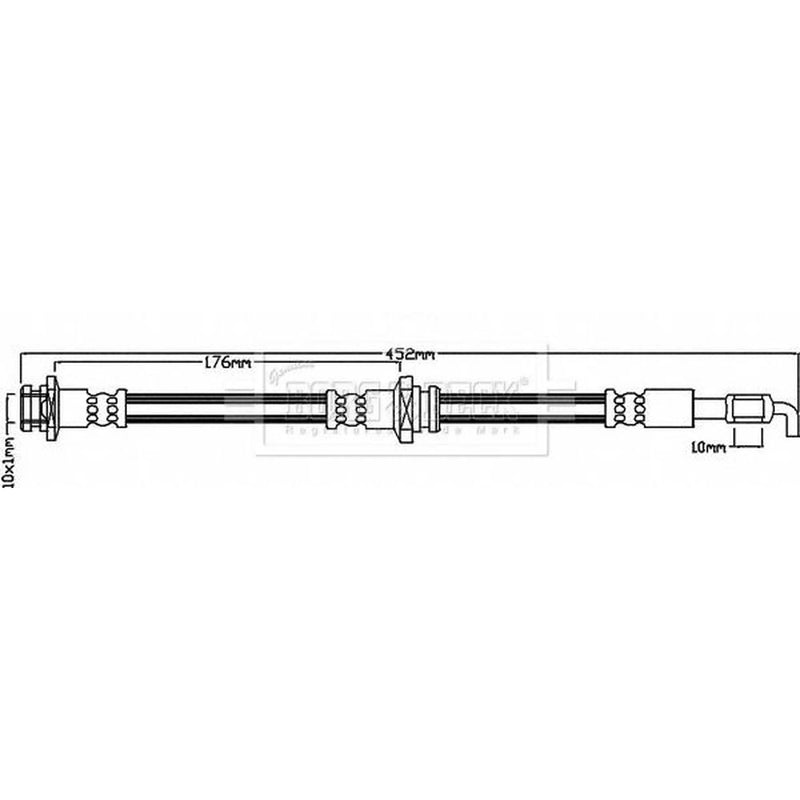 Borg & Beck Brake Hydraulic Hose Line Front Left BBH8023