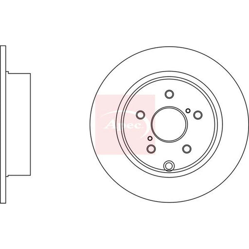 Apec 2 x Solid Rear Brake Discs DSK2814