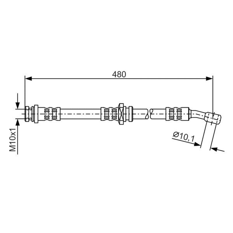 Bosch Brake Hydraulic Hose Line Front 1 987 476 787