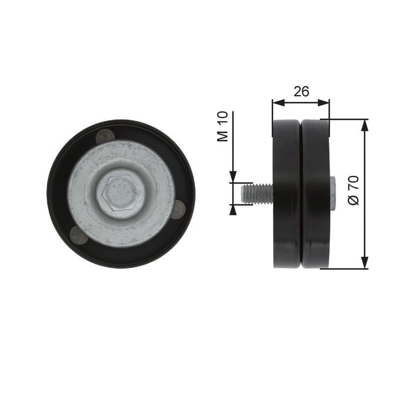 Gates V-Ribbed Belt Deflection/Guide Pulley T36363
