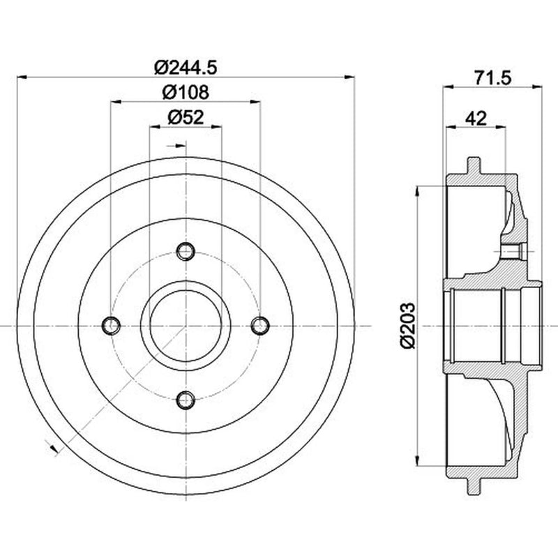 Mintex Brake Drum Assembly Rear MBD304