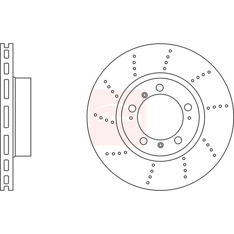 Apec 2 x Perforated/Vented Front Brake Discs DSK3059
