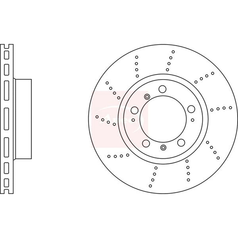 Apec 2 x Perforated/Vented Front Brake Discs DSK3059