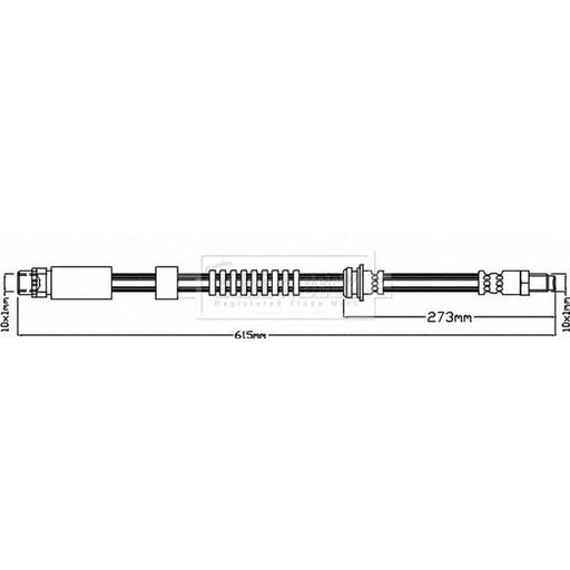 Borg & Beck Brake Hydraulic Hose Line Front Left BBH8162