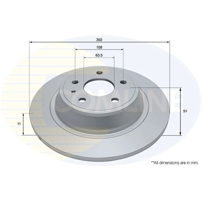 Comline 2 x Solid Rear Brake Discs ADC1274