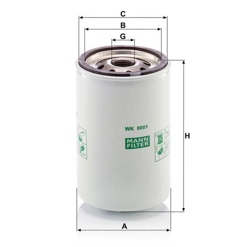 MANN-FILTER Fuel Filter Element WK 8001 OE 25011495 6003118221 6003118222