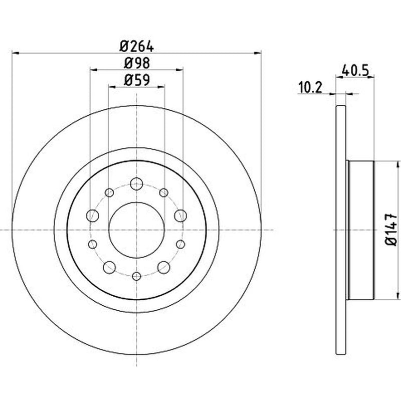 DON 2 x Solid Rear Brake Discs PCD22992