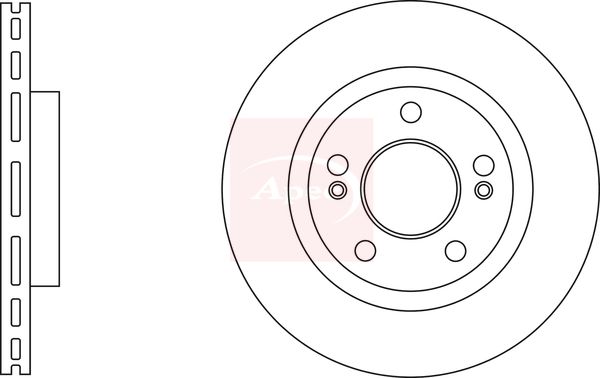Apec 2 x Brake Disc Set Vented