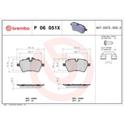 Brembo 4 x Front Brake Pad Set P06051X