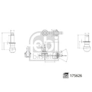Febi Stabiliser Bar Link Coupling Rod Front Right 175626
