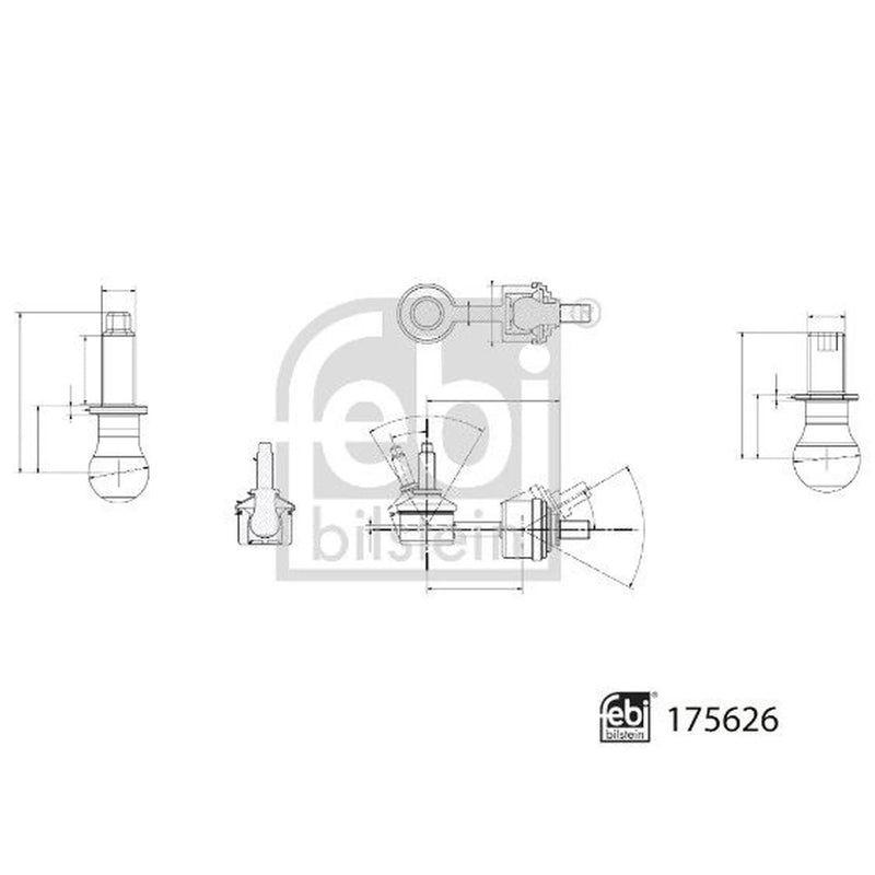 Febi Stabiliser Bar Link Coupling Rod Front Right 175626