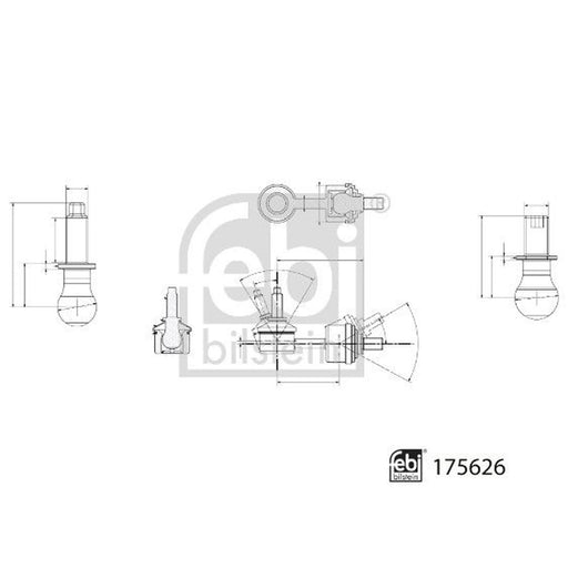 Febi Stabiliser Bar Link Coupling Rod Front Right 175626